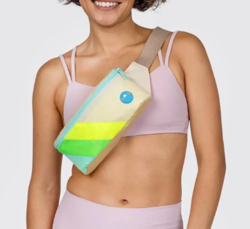 Mokuyobi Neon Seas Fanny Pack Water Resistant Belt Bag 1.5L Made in USA EUC Y2K